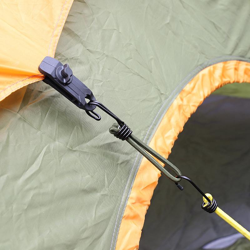 5 Haken Kordelzug Elastisches Seil Schnallen Starke Tragfähigkeit Weit verbreitet Outdoor Zeltseil Markisenzeltklammern Campingzubehör
