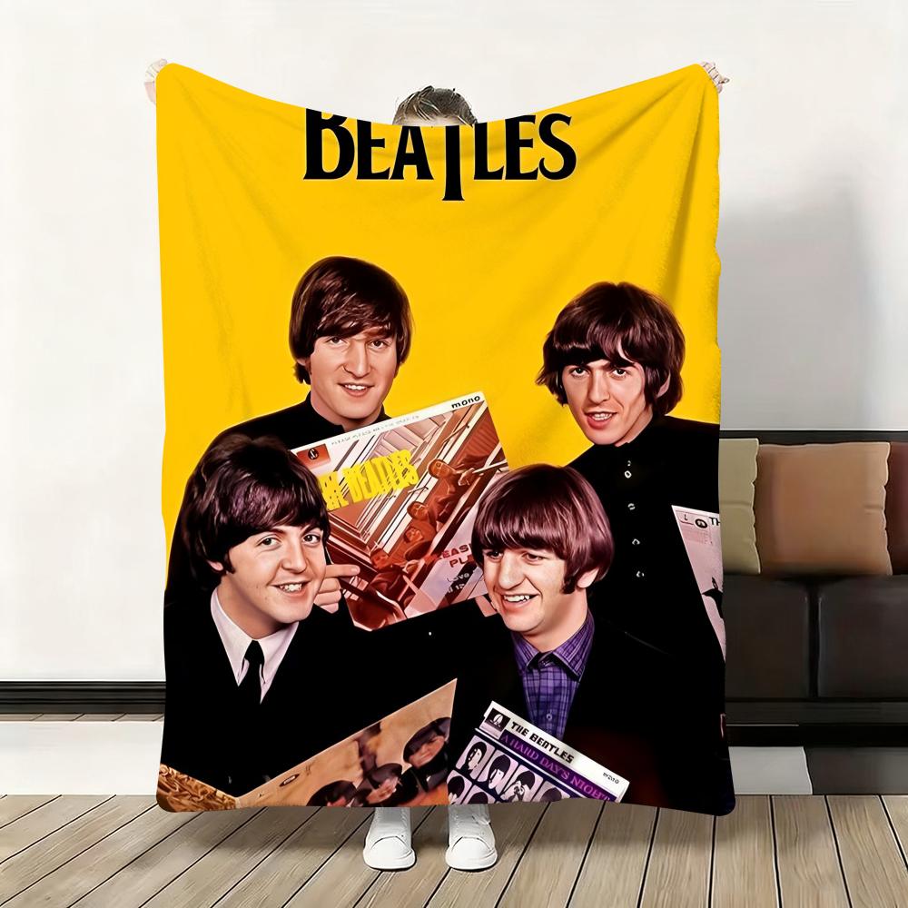 1pc Band The B-Beatles Cool Throw Flannel Fluffy Soft Blanket Warm Skin-Friendly Throw for Sofa Bed Office Nap Winter