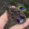 Pink Dendritic Handmade Copper Wire Wrap Jewelry Pendant 2.84 q8B47