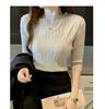 Half High Collar Sweater Women Inside Take Loose Thin Long Sleeve Knitted Sweater Autumn Winter New Bottoming Shirt