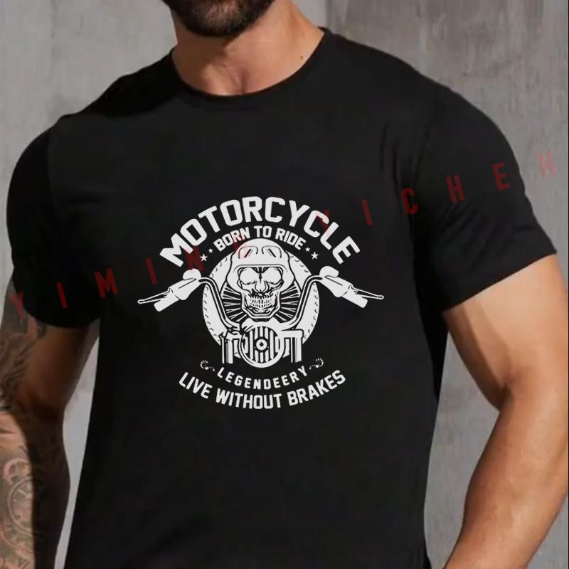 New Eye Catching Motorcycle Motorbike Men's Fashion T-shirt Casual Summer Comfortable Short Sleeve Tops