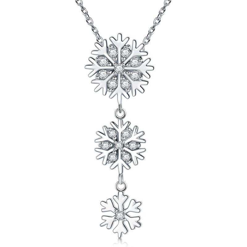 Geometric Bell Snowman Heart Snowflake Necklace Zinc Alloy Chain Jewelry Women