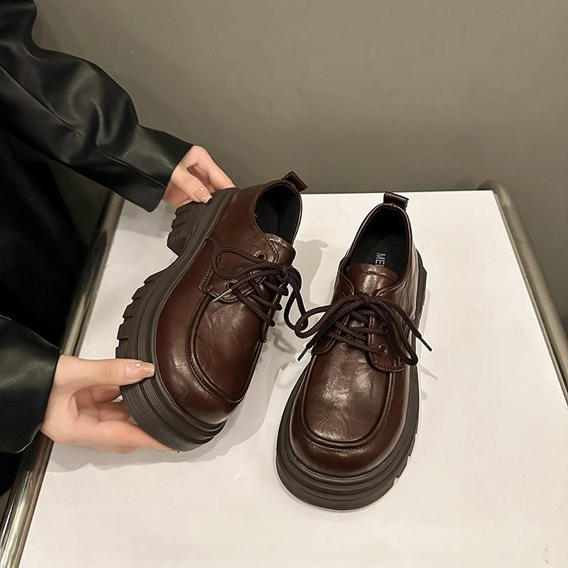 

Невысокий мужчина носит туфли-оксфорды на толстой платформе и шнуровке, женские, новая модная повседневная модель Мэри Джейн 38