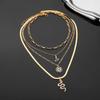 Four Piece Snake Necklace Women's Fashion Hollow Out Necklace Personality Bohemian Sweater Chain Elegant Snake Pendant