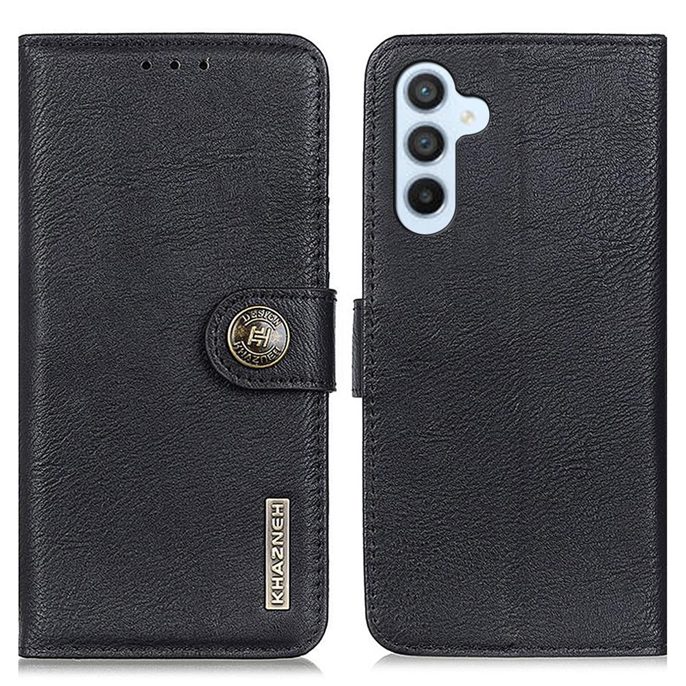 KHAZNEH For Samsung Galaxy M35 5G Wallet Case Cowhide Texture Leather Flip Phone Cover