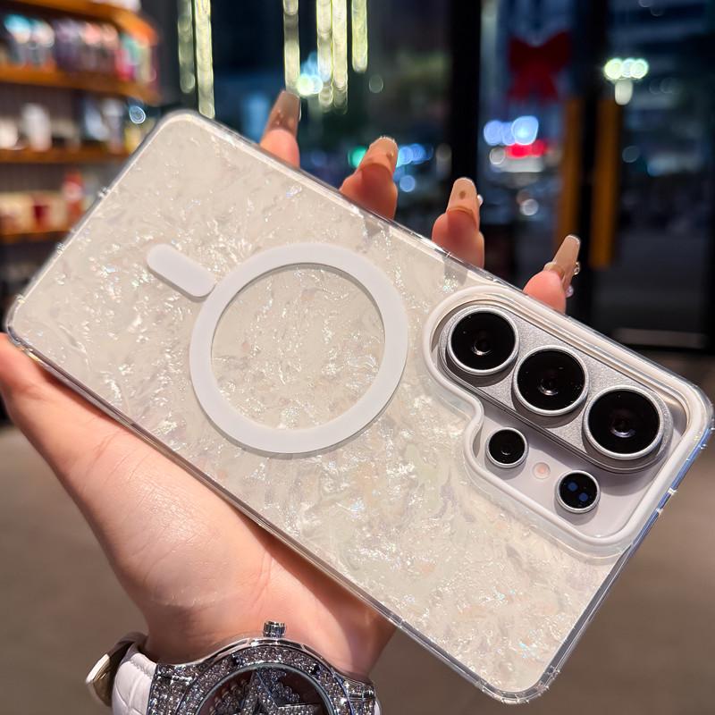 Compatible Magnetic Phone Case for iPhone 16, 16 Pro Max, 15 Pro, 14, 13 - Transparent and Simple Design.