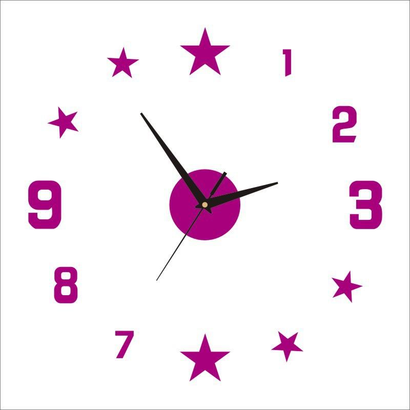 European Style Living Room Wall Clock DIY Creative Star Art Clock 3D Three-dimensional Interesting Decorative Wall Sticker Wall Clock