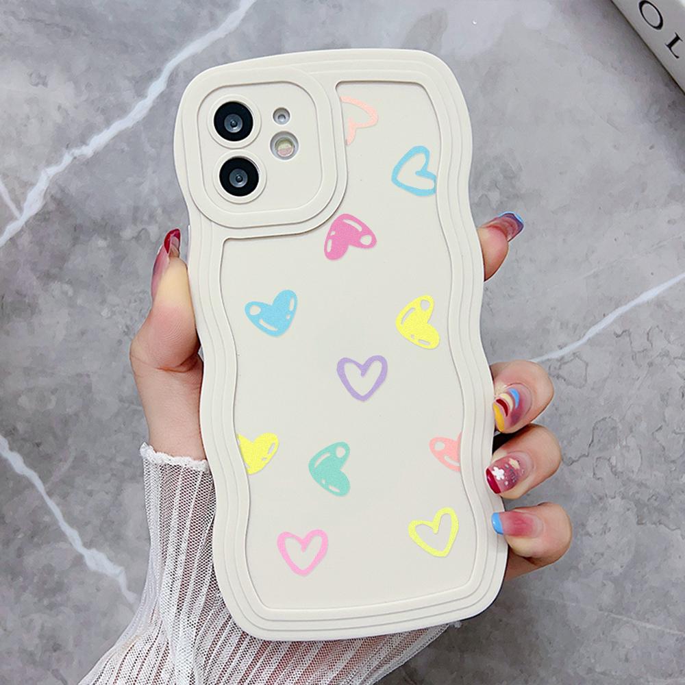Love Heart Wave Phone Case For iPhone 6s Case iPhone 8 SE 2020 7 Plus 16 Pro Max 11 13 15 14 12  Silicone Shockproof Cover Funda