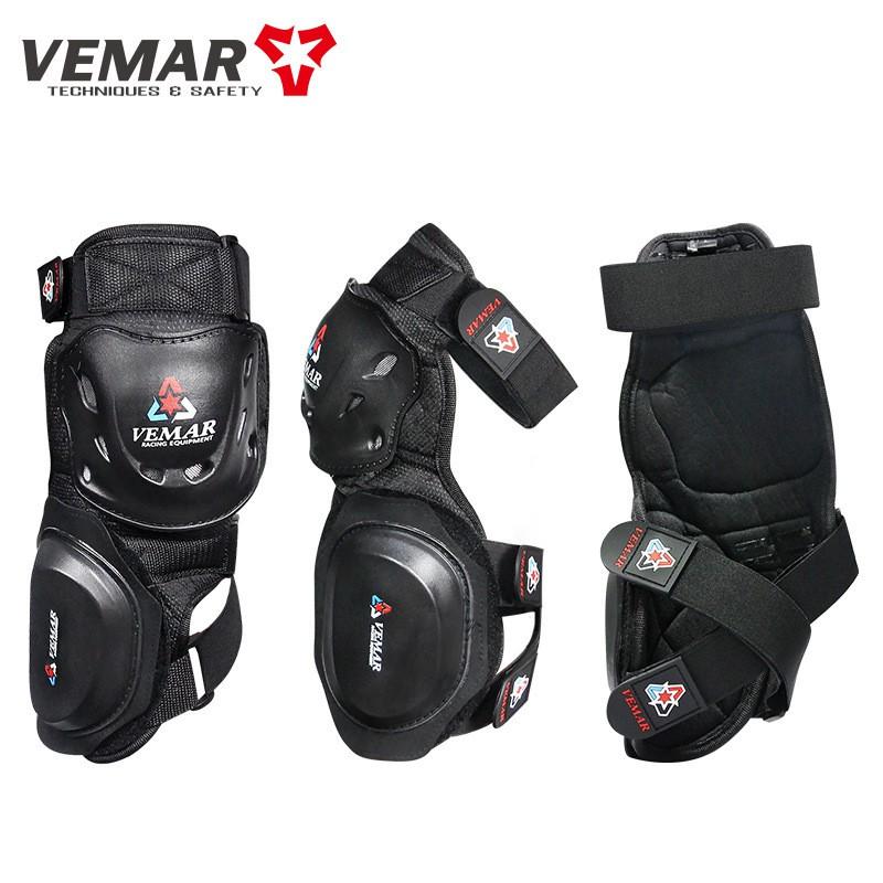 VEMAR Motorcycle Knee Pads Off-Road Racing Cycling Protective Gear Safety Equipment Black Set Of 2