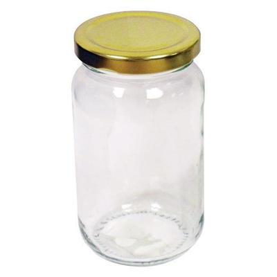 Round Preserving Jar with Gold Screw Top Lid 454g /1.1lb