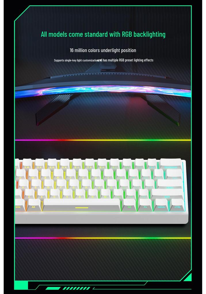 Aluminum Alloy Wired Mechanical Gaming Keyboard with Magnetic Axis and Customizable RGB Lighting