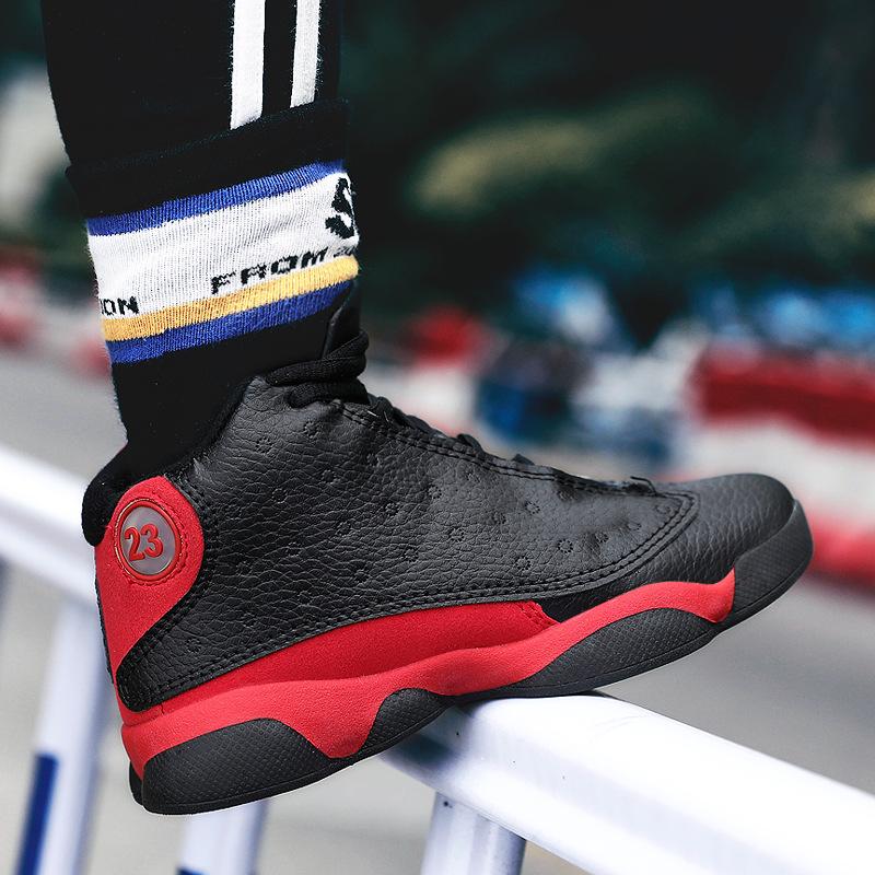 Four Seasons Boys Basketball Shoes Children's Medium Help Lightweight Sneakers Student Running Shoes Boys Sneakers Travel Shoes