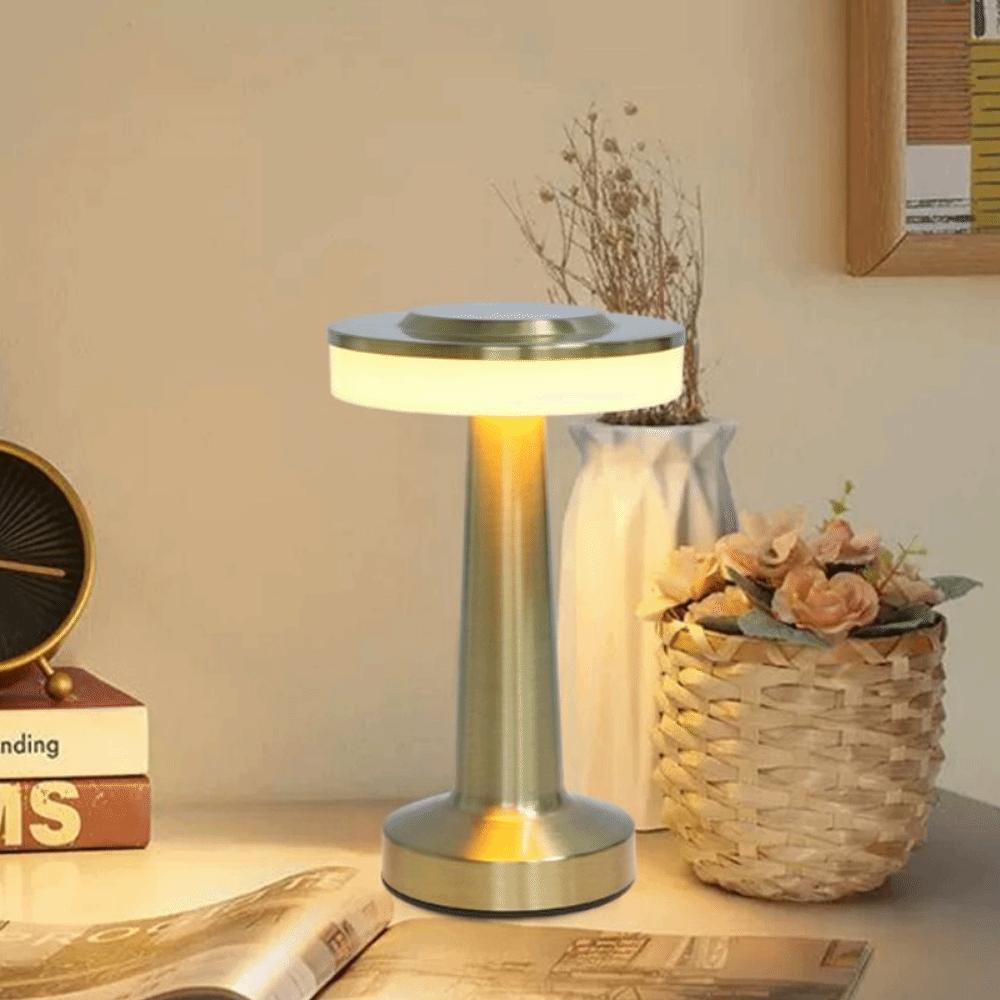 Cordless LED Table Lamp Retro Wireless Reading Lamp Desktop Night Light Bedroom Lighting