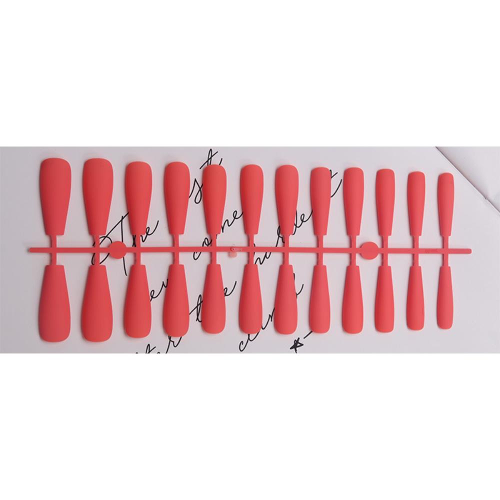 24pcs/set DIY Quick Nails Lengthened Ballet Matte T-shaped False Nails Multi-color Strips Finished Wear Manicure