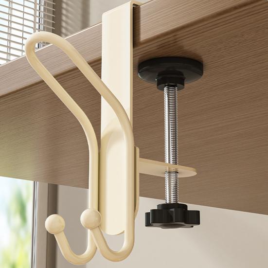 1/2Pcs Adjustable Desk Mount Hooks Backpack Hooks Strong Load-bearing Multipurpose Easy Installation Hanger Hooks