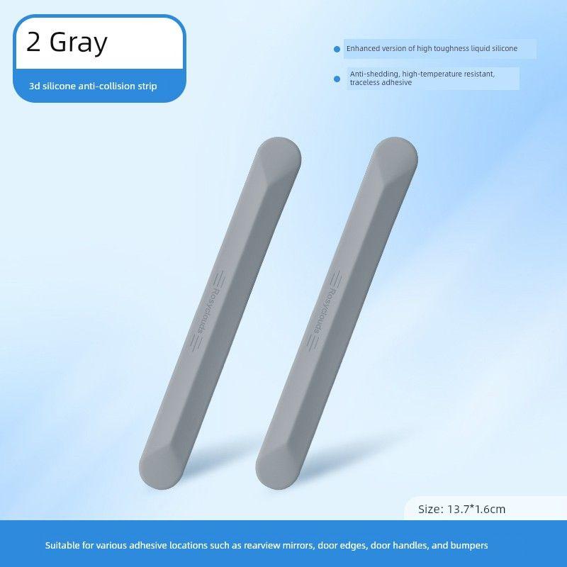 Car Anti-Collision Strip Accessories, Door Mirror Edge Silicone Protective Strip, Anti-Scratch Interior Decoration Car Accessories Silicone Model [Gray X2] 3D Anti-Collision Strip