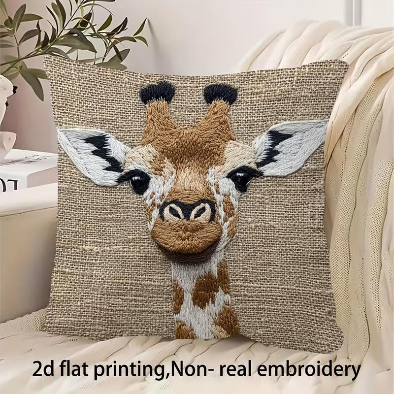 Niedlicher Tierprint Kissenbezug: 2D-Flachdruck, keine echte Stickerei, Nachtsofa Nachtsofa-Kissen