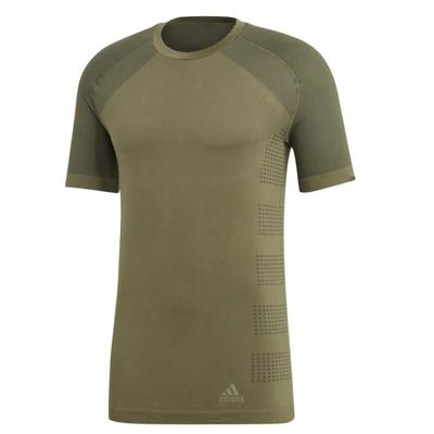 Ultra Primeknit Breathable Soft Round Neck Short Sleeve T-Shirt Men Tops Khaki Legendary-Ivy DS8842