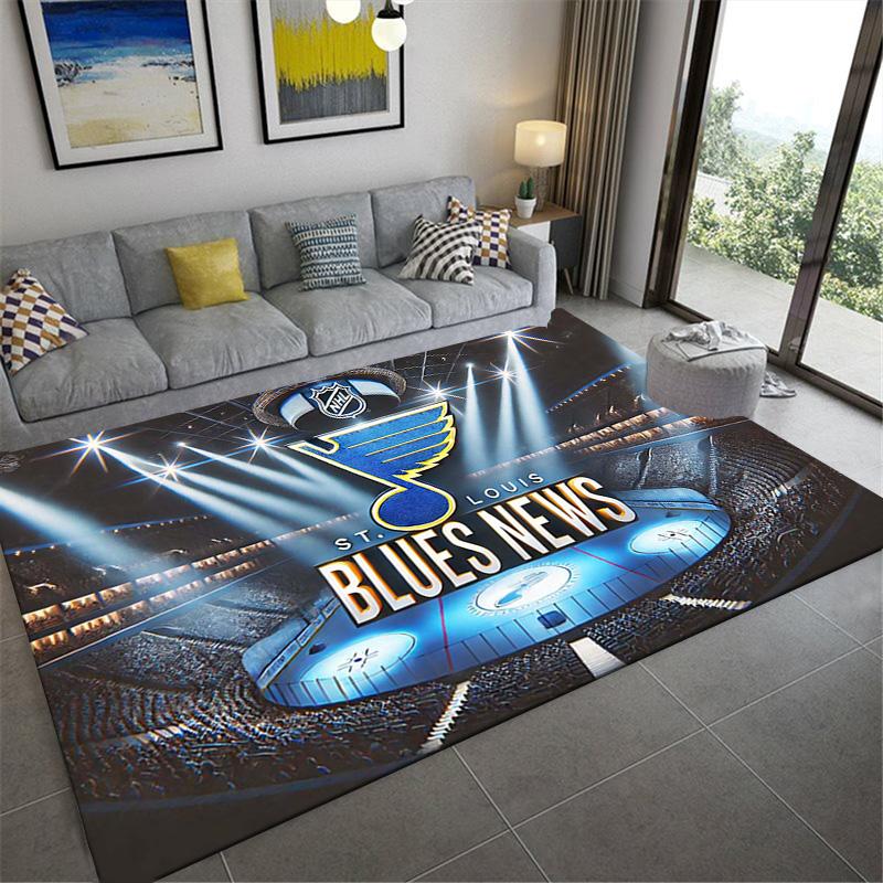 St. Louis Blues Logo Carpet Rug for Living Room Bedroom Home Sofa Decoration,Kids Play Non-slip Floor Mat