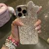 Luxury Rhinestone Bow Epoxy Sequins Phone Case For iPhone 17 16 15 14 13 12 11 Pro Max Plus Cute Bling Shockproof Bumper Cover