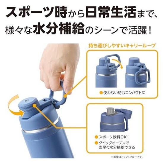 Thermos Water Bottle Vacuum Insulated Sports 1.5L Sand Carry Loop Easy Transport Direct Drinking Removable Spout Cleaning Cold Retention Only FJU-1500