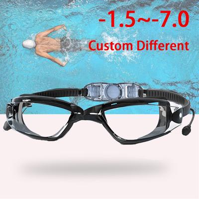 -1.5 ila -7.0 Yetişkin Miyopi Silikon HD Şeffaf Lens Buğu Önleyici Yüzme Gözlüğü Yüzme Gözlüğü Özel Farklı Derece Sol Sağ Göz