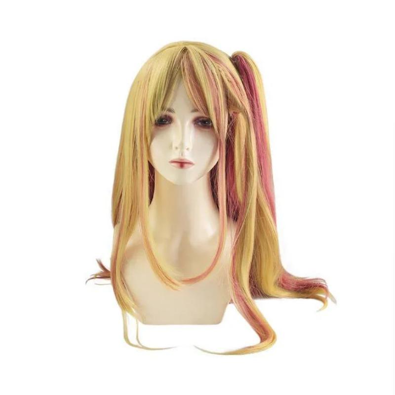 

Парик для косплея, костюмы из синтетического волокна, аниме Oshi No Ko, косплей, оранжевый, смешанный, розово-розовый, длинные волосы XXXL чёрный