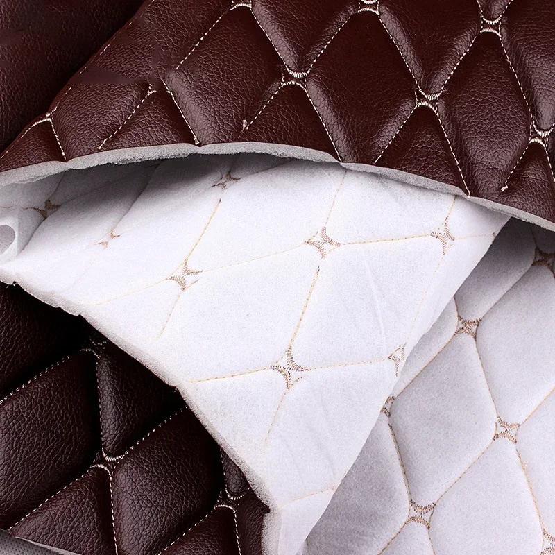 Pelle PU con Imbottitura in Spugna Rotolo da 1M Tessuto per Rivestimenti Trapuntato per Tappetini Auto Fai-da-te, Divani, Mobili e Decorazioni per Ambienti