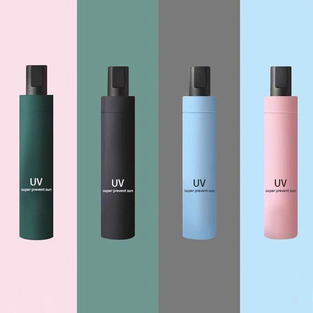 Solid Color UV Protection Umbrella Waterproof Hand Operated Parasol Sunscreen Umbrella  Student Use