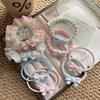 Korean Plaid Lace Bear Bow Hair Tie & Bang Clip Set