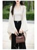 Women's Long-Sleeve Knit Cardigan - Spring/Autumn 2024, High-End, Loose Fit Sweater, Elegant Top