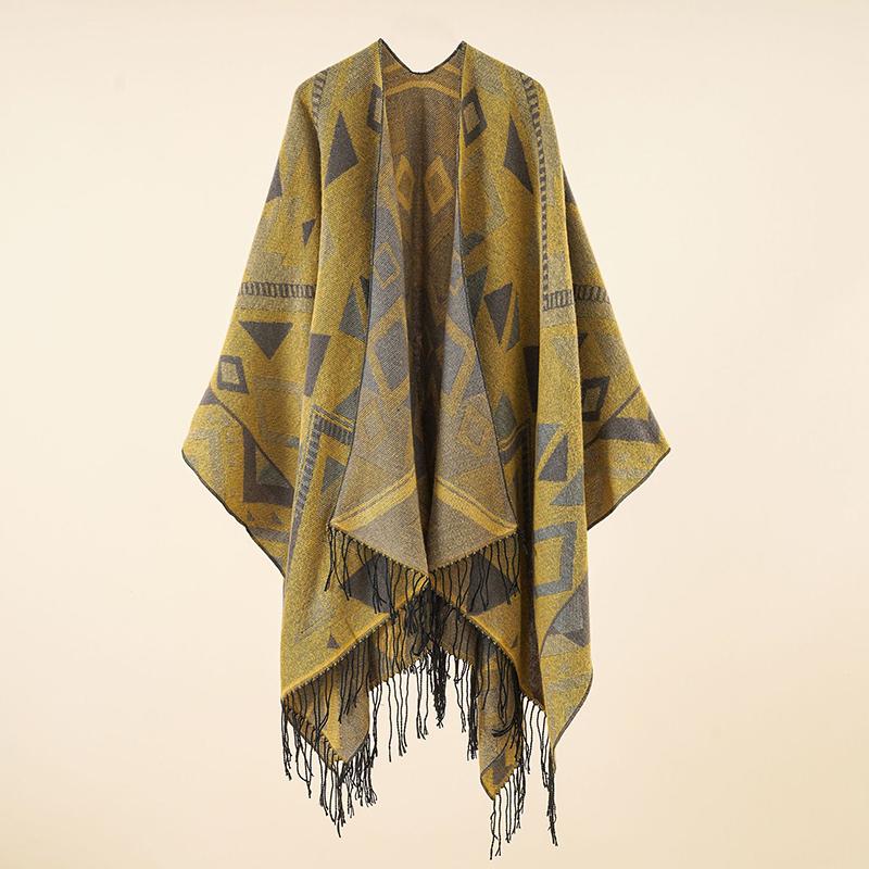 Echarpe Hiver Women Scarf Cardigan Boho Tassel Poncho Warm Chale Femme Capa Para Mujer Pashmina Wrap Blanket Shawl Autumn Winter