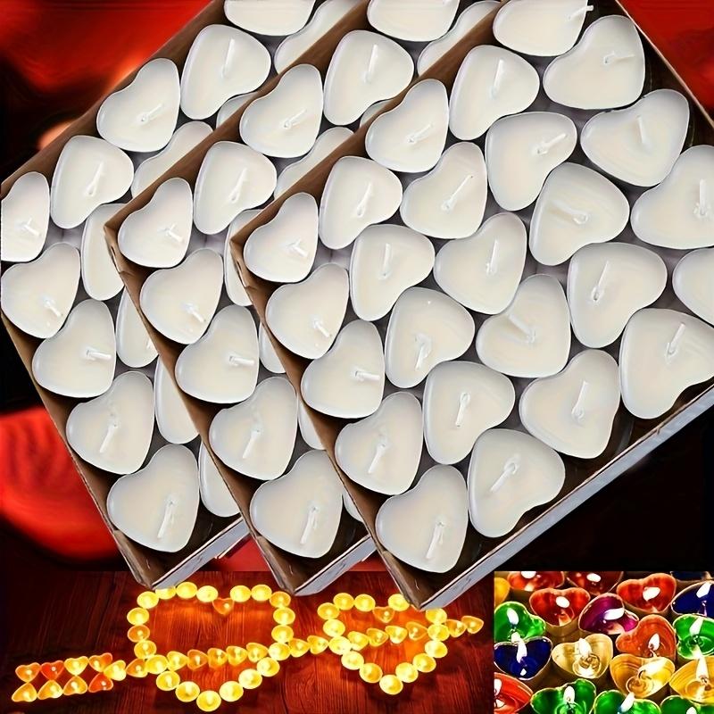 100pcs Heart-shaped candles for weddings, proposals, table decorations, birthday gifts, romantic atmosphere creation, holiday decorations, home