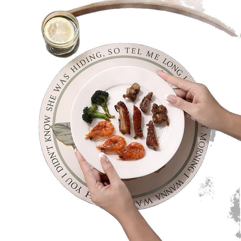 Heat-Resistant, Waterproof Leather Dining & Tea Table Mat - Luxury No-Wash Placemat, Oil-Proof Bowl Mat, Insulating Round Design.