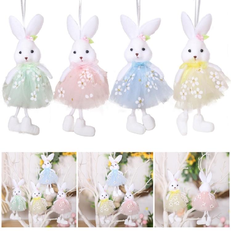 4Pcs Holiday Rabbit Ornaments with Dress Finish for Decorating Holiday Tables Garden and More