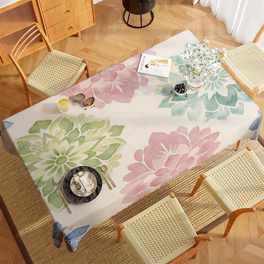 Watercolor Polyester 2D Flat Printed Table Cover Room Decor Picnic Blanket Camping Party Supplies Table Covers For Dining Table