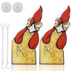 2 Pcs Funny Window Decor Peeping Rooster Acrylic Window Corner Decor Handmade Peeping Rooster Window Clings Charming Rooster
