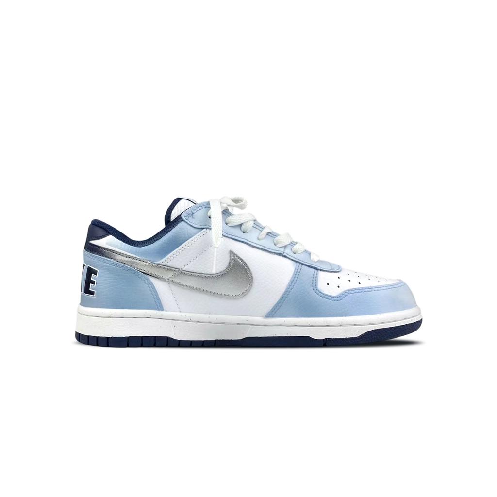 Nike Big Cushioning Abrasion Resistant Cushioning, Wear Resistant Low Top Skateboard Shoes Unisex White Blue 355152-140(Team373-)