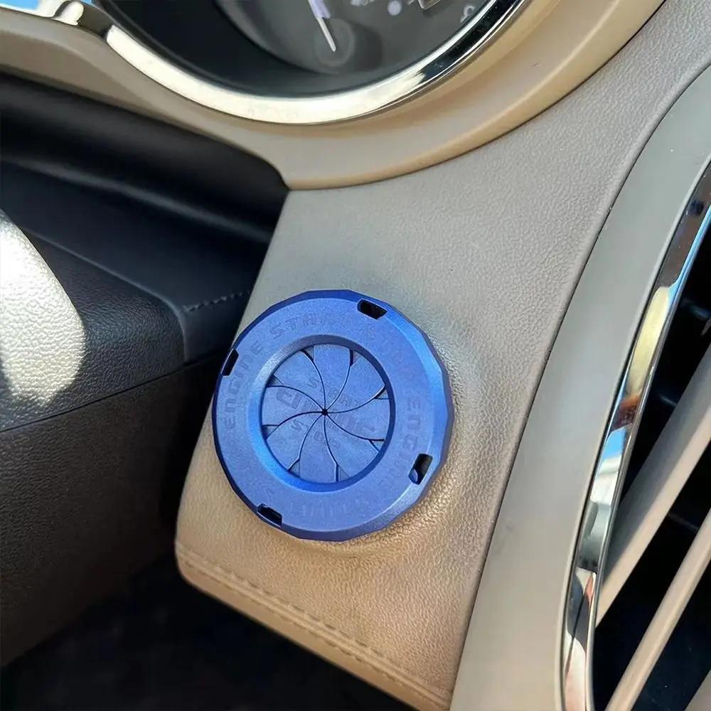 Car One Key Start Decorative Circle Personalized Knot Decorative Cover Ignition Device Switch Hidden Protective Cover Universal