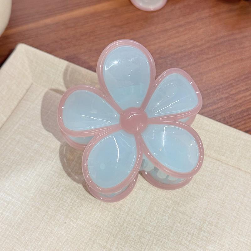 European Jelly Color Flower Claw Clip - Summer Beach Hair Accessory
