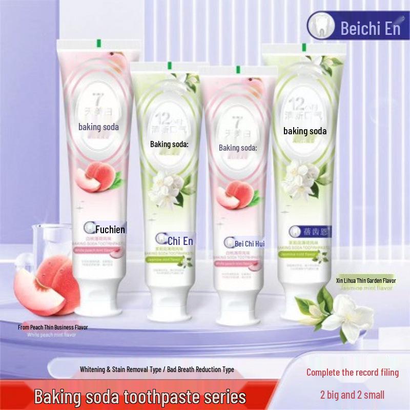 Cherry Blossom & White Peach Whitening Fluoride Toothpaste - Fresh Breath & Stain Removal.