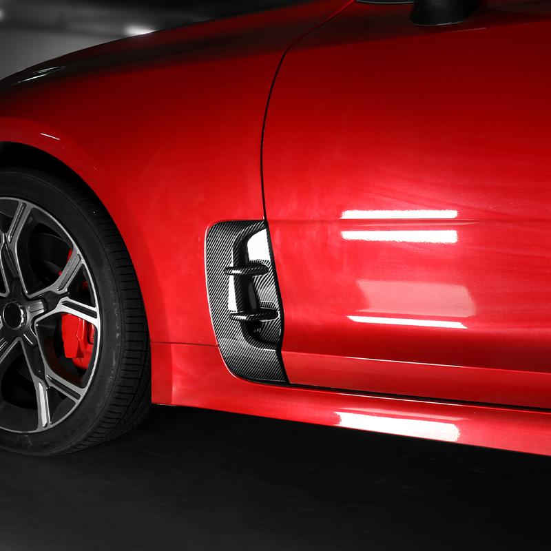 For Kia Stinger 2018- LHD/RHD Carbon Fiber Style Body Side Fender Vent Cover Trim Exterior Decor Car Styling Accessories