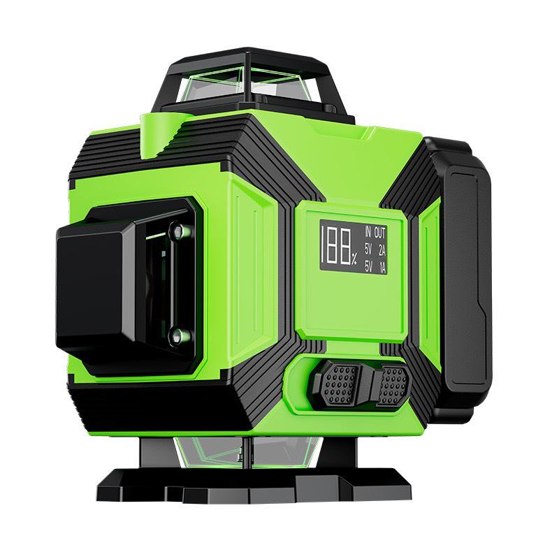 Precision 16-Line Infrared Laser Level with Rubber Coating and Wall/Floor Mount