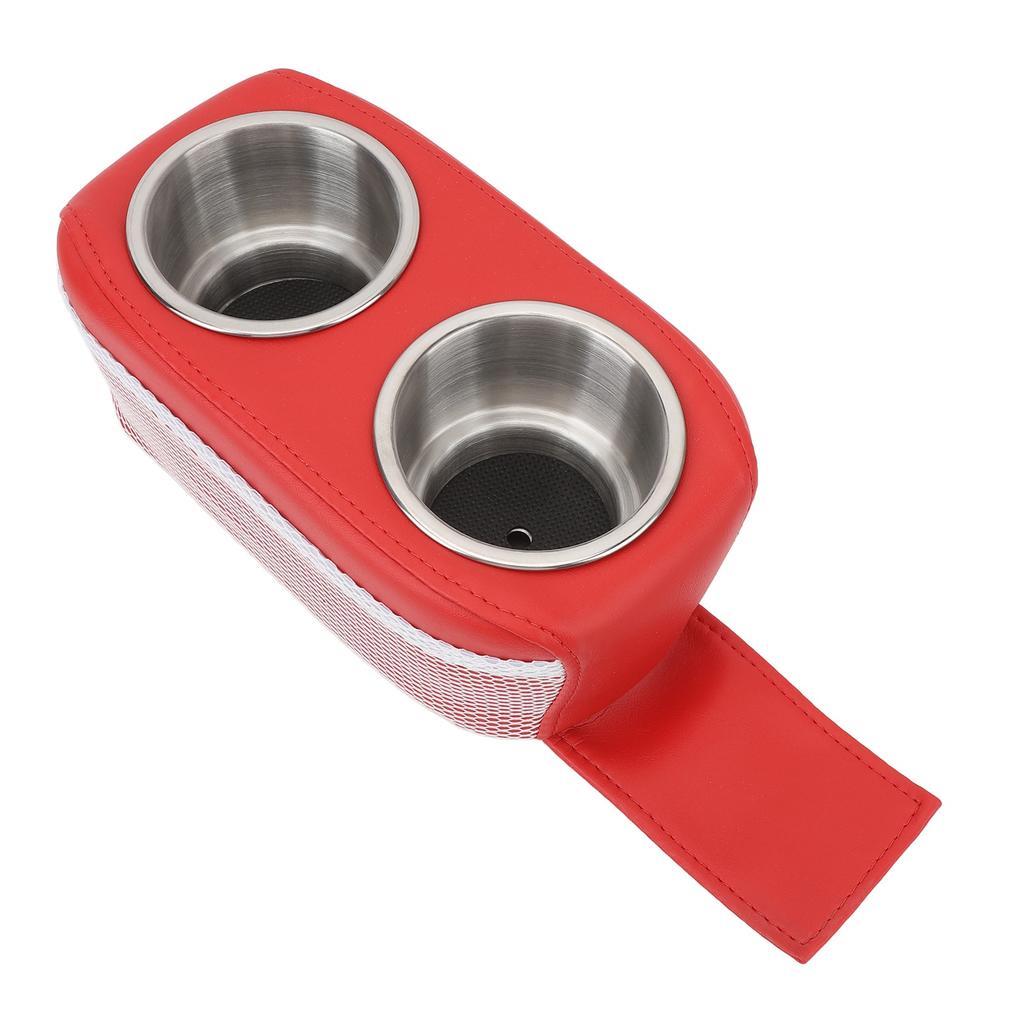 Pontoon Cup Holder with Double Stainless Steel Cupholder Portable Stable Universal for Boat Yacht RV Car Red