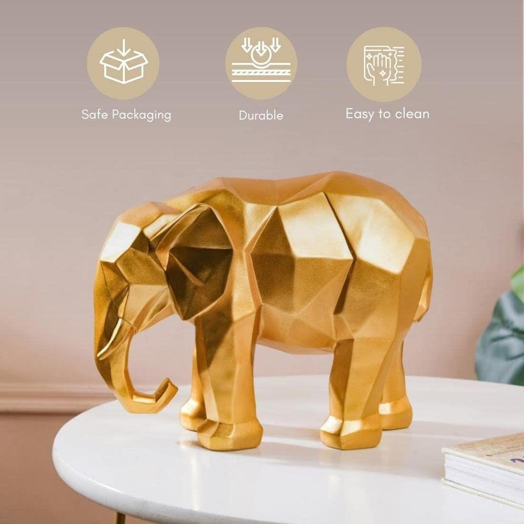 Vintage Abstract Elephant Figurine Resin Sculpture with Smooth Finishing for Decoration, Living Room, Shelf, Mantel, Home Decor