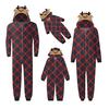 Christmas Family Matching Pajamas Set Elk Snowflake Print Long Sleeve Loungewear Full-Body Jumpsuit for Christmas Holidays And Family Gatherings