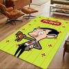 Mr.Bean Expressive Facial Features Cleanable Rug Soft Plush Water-resistant & Washable Corridor & Entryway Bohemian Boho Style Housewarming Gift Idea