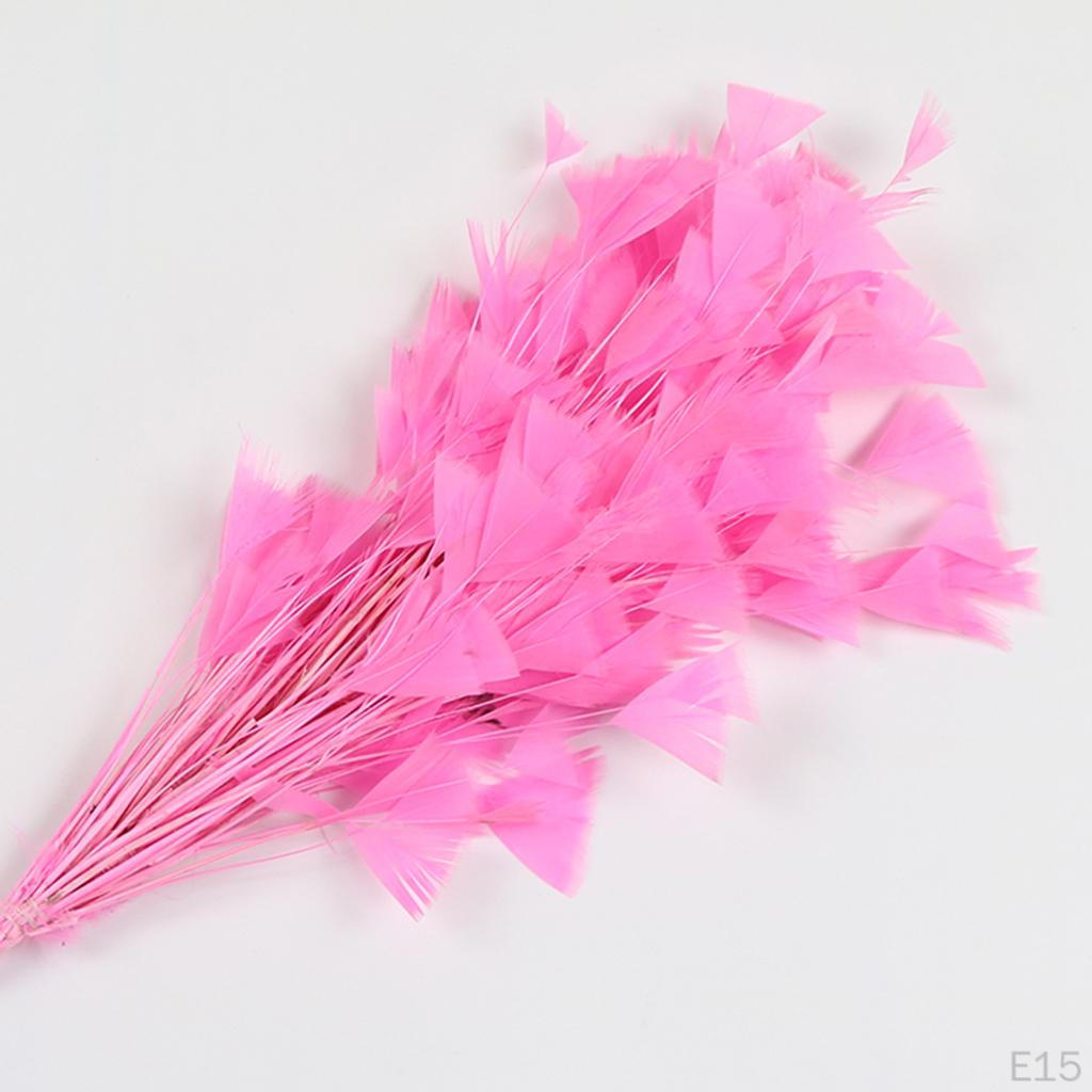 25 30cm Colored Chicken Feather Sprays On Wire For Florist Decor