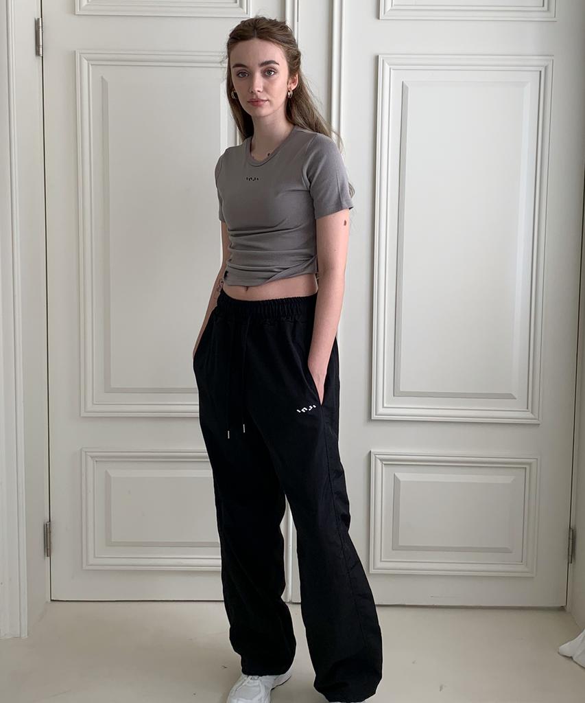 INJIACTIVE Nylon Two-Way Pants Black