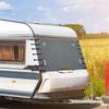 Universal Waterproof Oxford Fabric Front Towing Cover Protector - Durable Dustproof with Reflective Strips for RV/Camper/Caravan